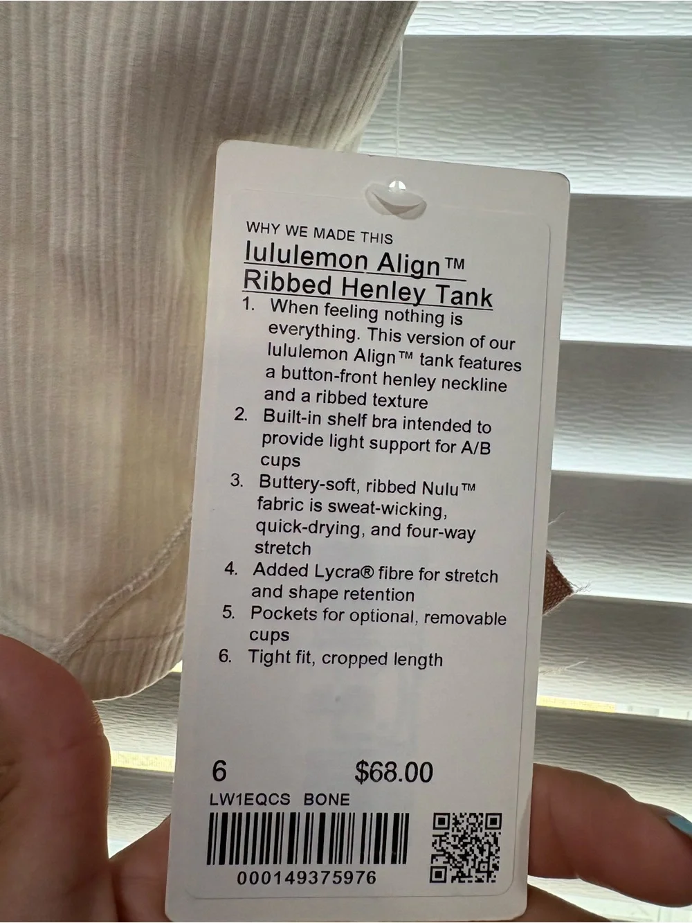 lululemon athletica White Ribbed Scoop Neck Bodysuit